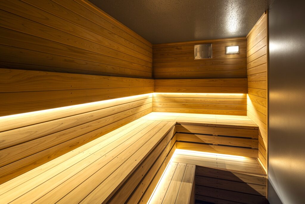 サウナリフォーム後の木製内装