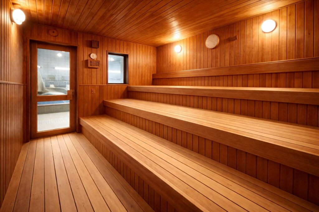 サウナ 天井 設計 ベンチ 多段レイアウト 実例