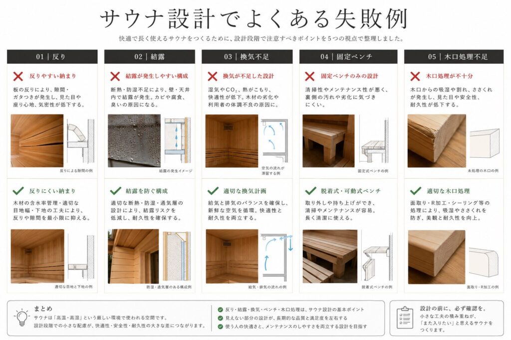 サウナ設計でよくある失敗例