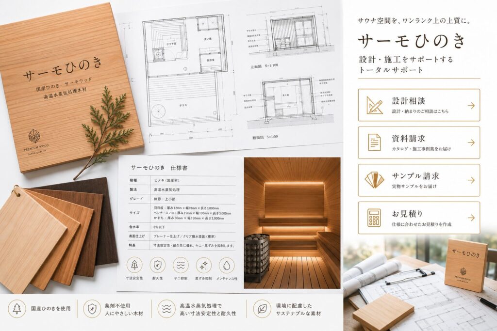 サーモひのきの設計相談・資料請求・サンプル請求イメージ