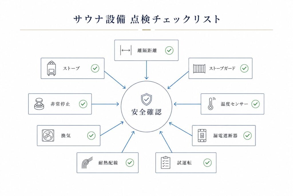 サウナ設備の安全点検チェックリスト