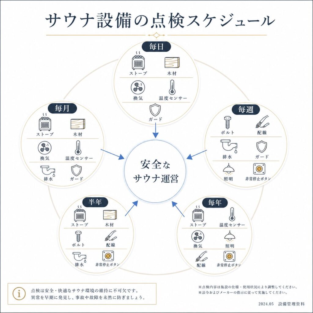サウナ設備の定期点検スケジュール