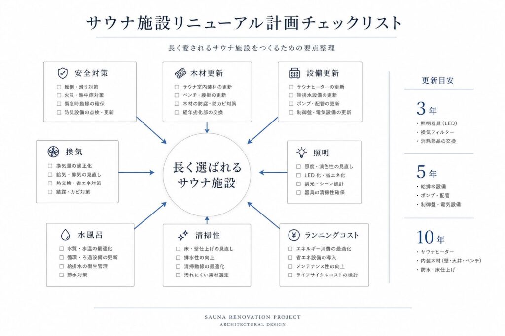 サウナ施設リニューアル計画チェックリスト