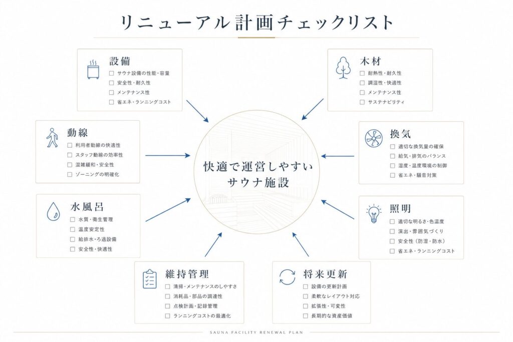 サウナ施設リニューアル計画チェックリスト