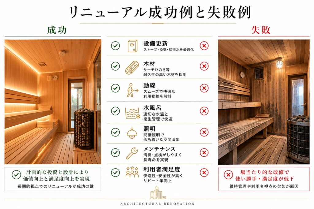リニューアル成功例と失敗例の比較