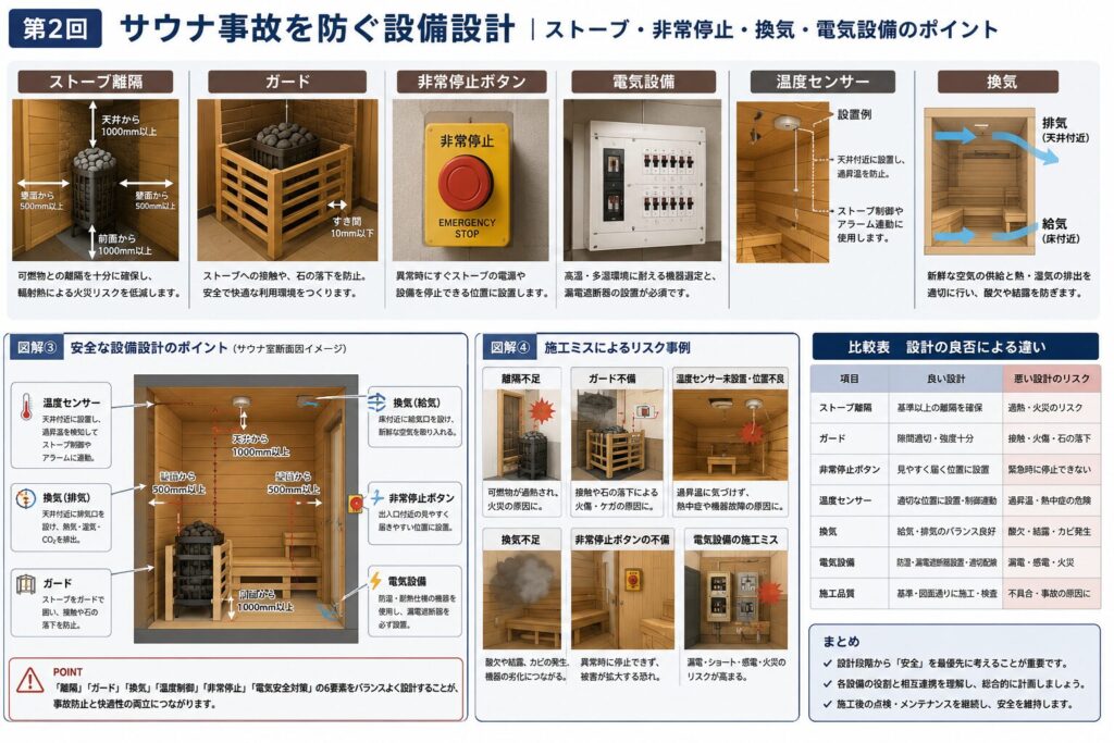 サウナ事故を防ぐ設備設計