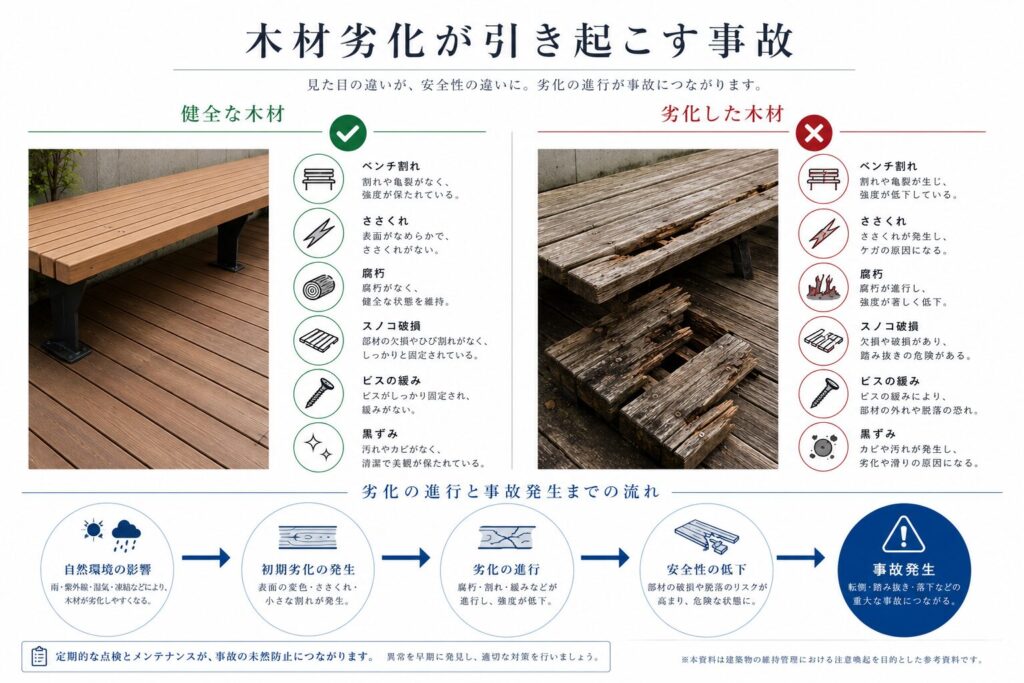 サウナ木材の劣化による事故リスク