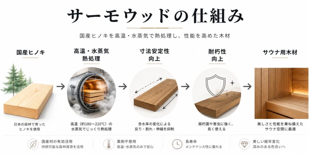 サーモウッドの製造工程